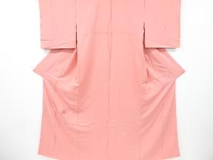 リサイクル ドローンワーク 扇に牡丹模様付け下げ色無地着物